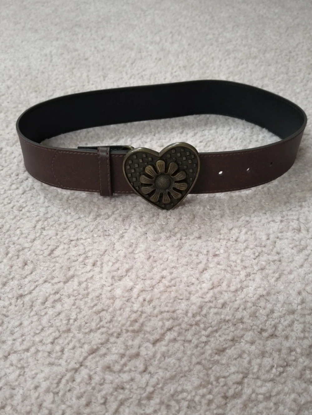 Brown Girls/Kids Belt with Heart Buckle